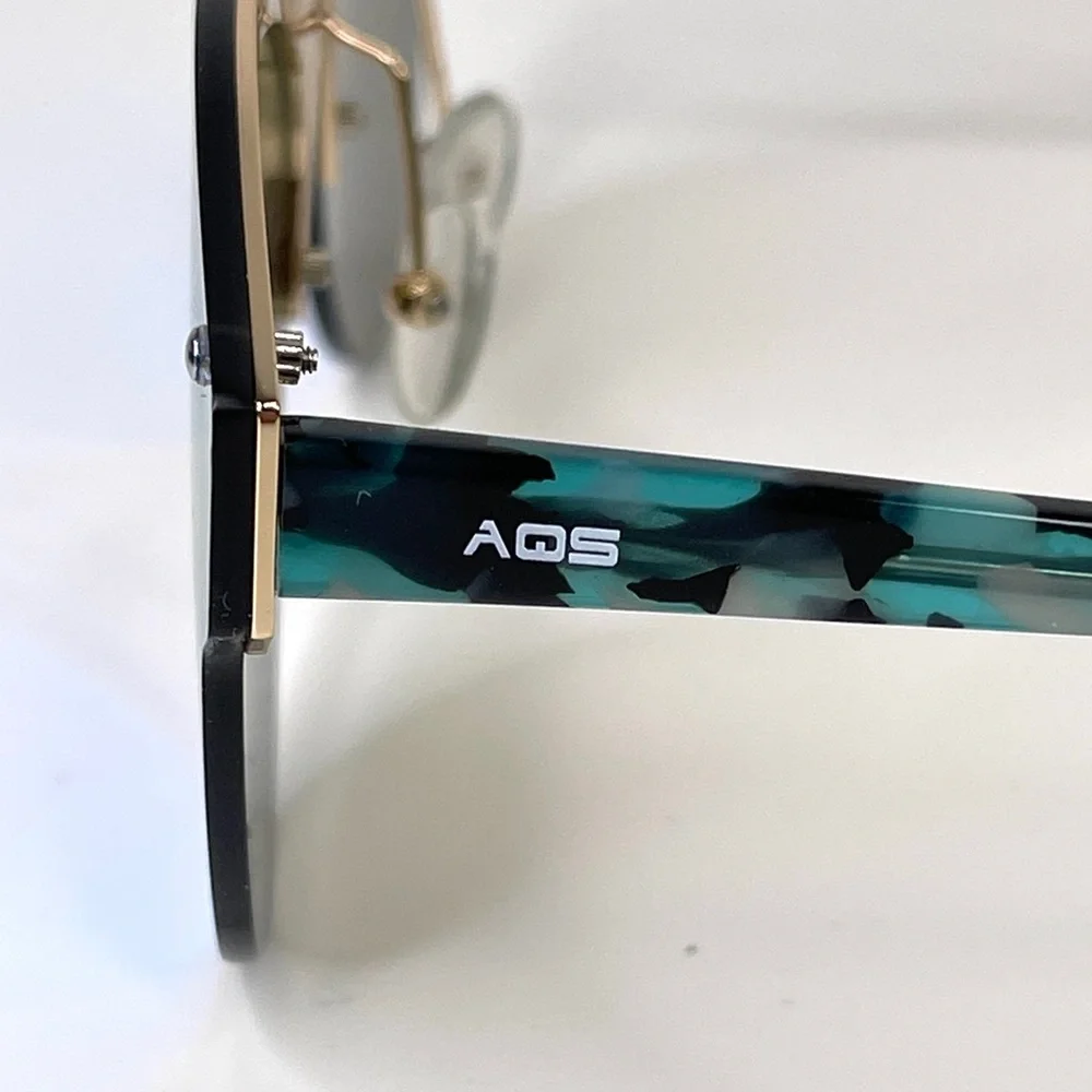 AQS AQUASWISS Sunglasses NEW Blue Mirror Lens Multicolor Tortoise Frame